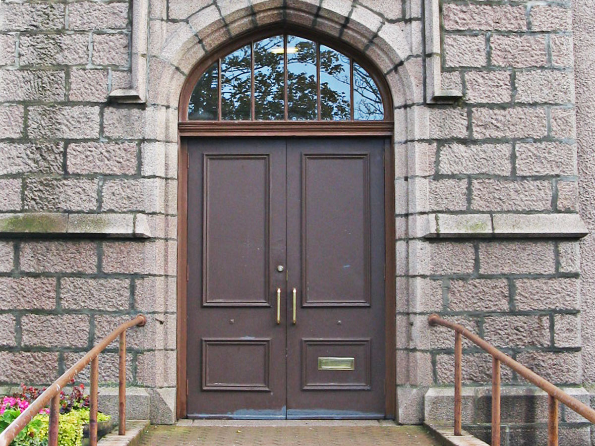 Front door of Victoria Hall
