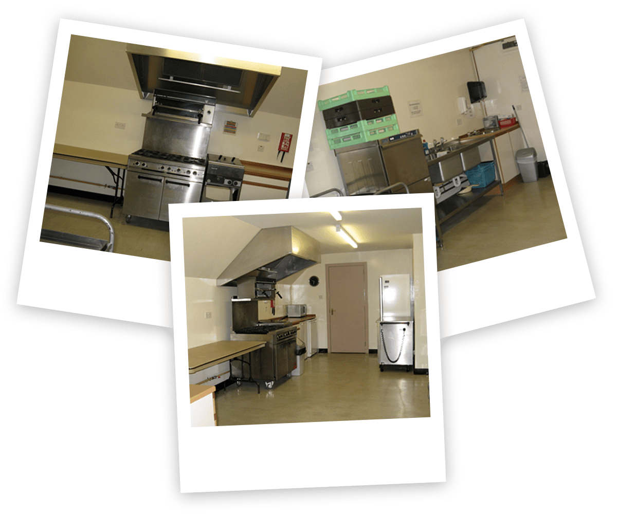 Polaroid images of the Victoria Hall Kitchen