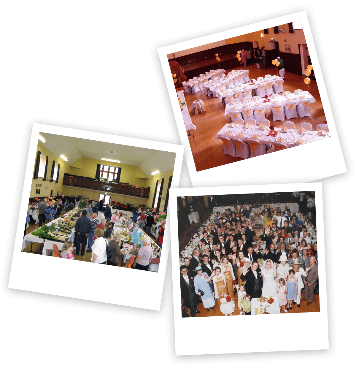 Polaroid images of private events at Victoria Hall