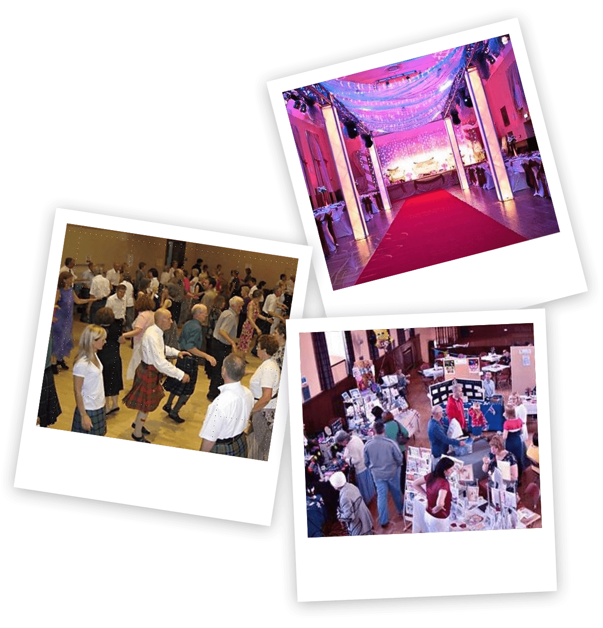 Polaroid images of events and activities at Victoria Hall